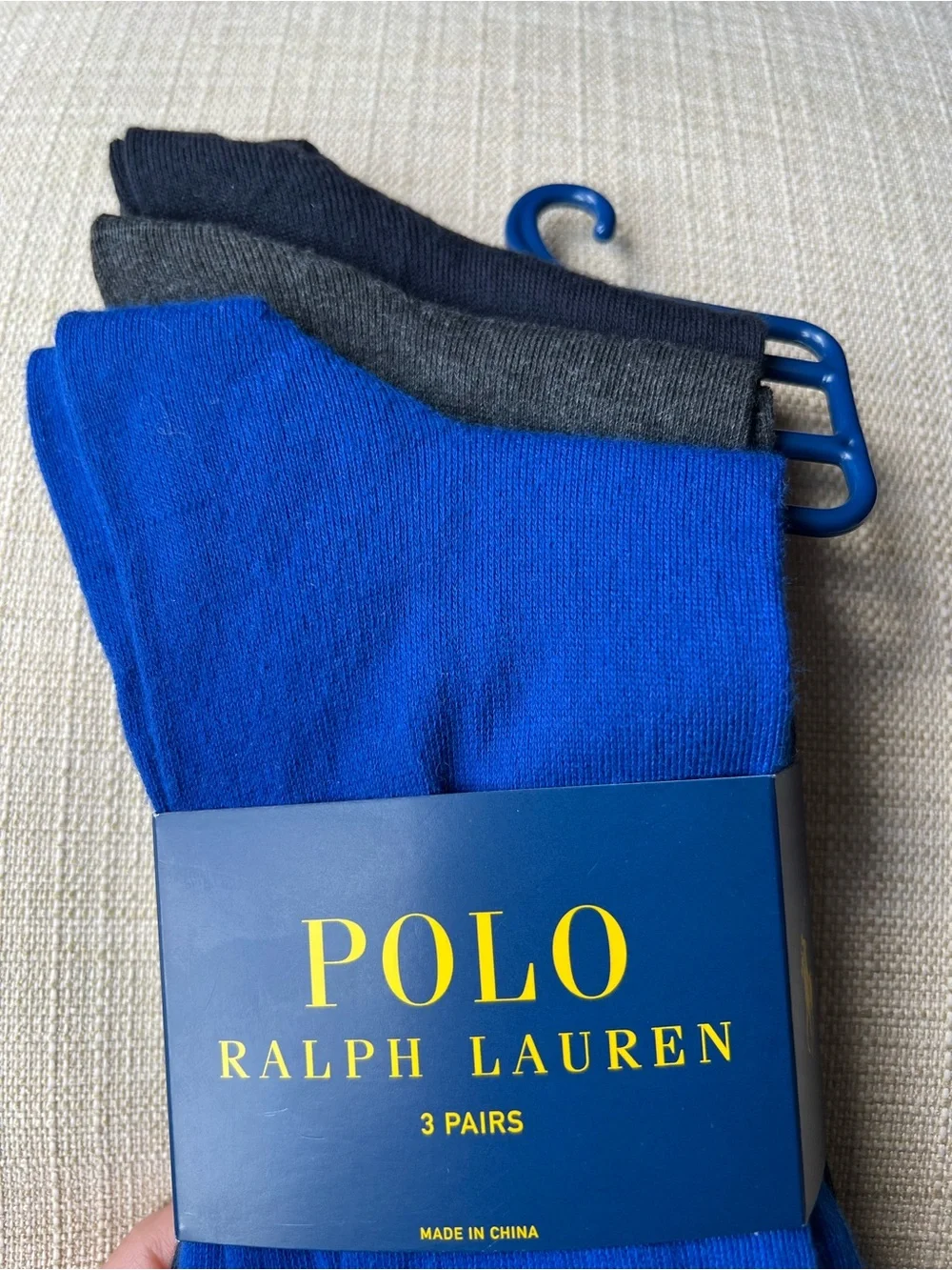 🆕 Polo Ralph Lauren 3 Dress Crew Socks Royal Blue Gray Charcoal Navy NEW 6 12.5